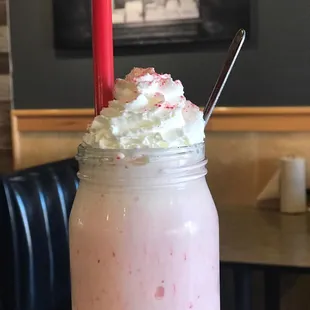One of our desserts, handspun milkshakes.