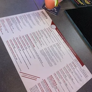 The menu