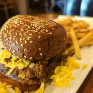 Texas Chili Cheeseburger whole wheat bun. Get the White bun its better