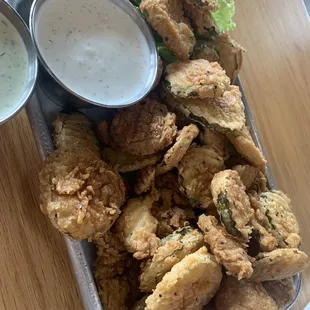 Fried pickles with ranch