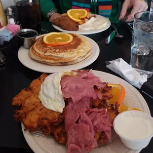 The Schmoozer, Pancakes, and the Big Breakfast.