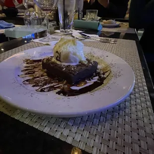 The desert special was this decadent brown a la mode.