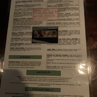 New food menu as of Dec. 2020