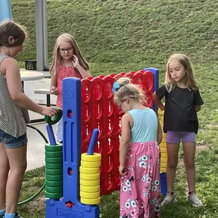 The kids were able to play while eating their ice cream!