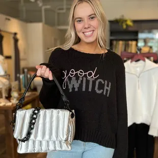 Be Halloween ready with this adorable new sweater.