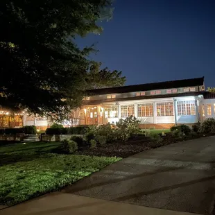 Exterior of restaurant at night