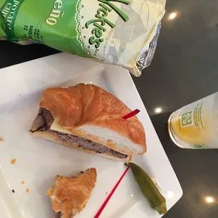 Spicy roast beef sandwich on a croissant - was fantastic!