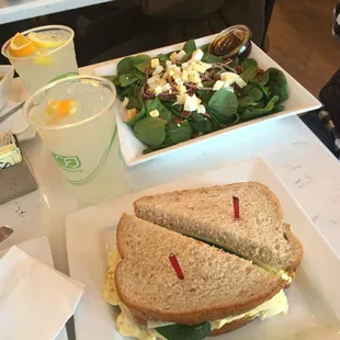 Egg salad soup and one of their salads