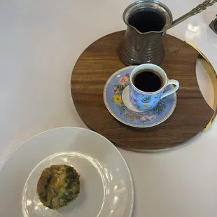 Turkish coffee and egg muffin