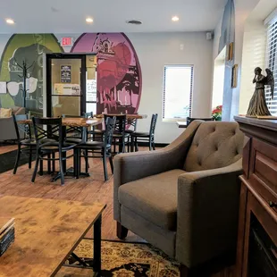 Sit by the fireplace!