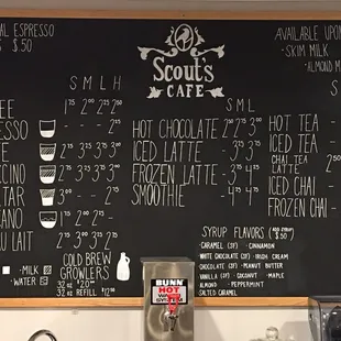 Menu board