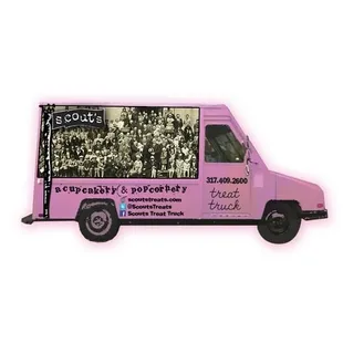 a pink truck