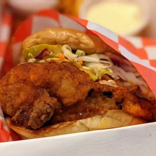 Hot Chicken Sandwich. $8.