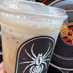 You can see the vibrant purple house made ube syrup better outside in the sun