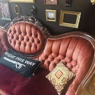 Eclectic, goth seating area