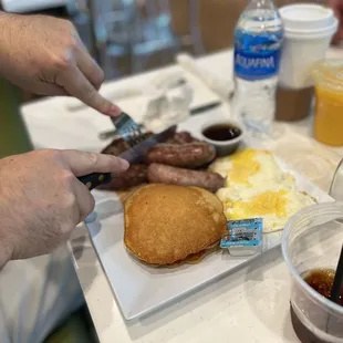 Steak and eggs.  My buddy got it.