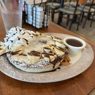 Chocolate peanut butter banana pancakes