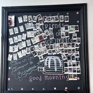 a blackboard with a bunch of pictures on it