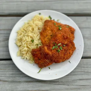 Schnitzel and Rice