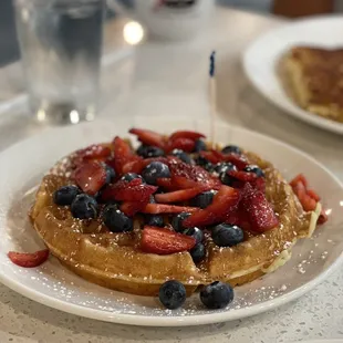 Gluten-free waffle with berries