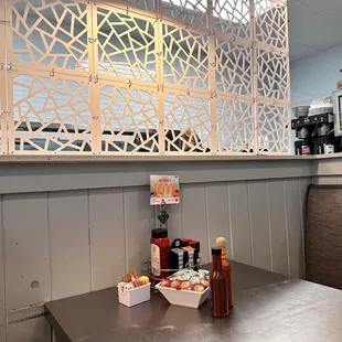 a view of the dining area