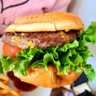 Close snap shot of the Angus cheeseburger! - would order this again (maybe with a fried egg too)