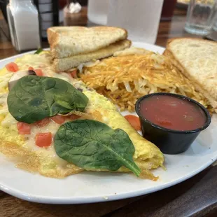 Spinach &amp; Portabella Mushroom Omelette $12.79