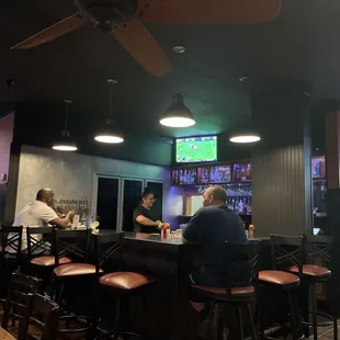 The bar area.
