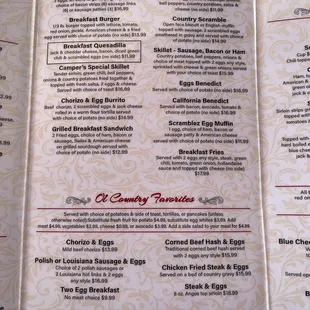 menu
