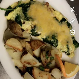 Spinach, Bacon and Cheese Omelette