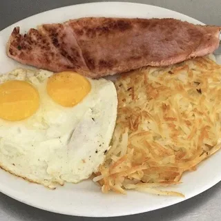 Ham Steak and Eggs