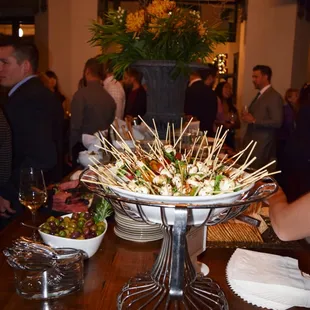 caprese skewers and buffet