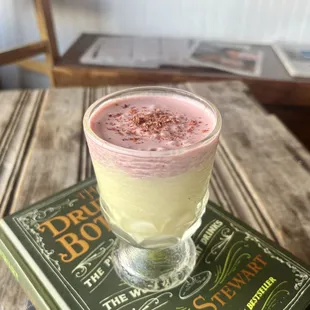 Osaka Highway Oasis cocktail - Ford&apos;s gin, pistachio orgeat, mint, lemon, and raspberry foam