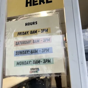 Updated hours 12/10/23