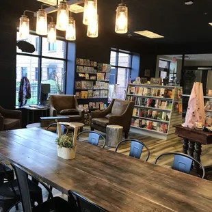 Cozy bookstore atmosphere