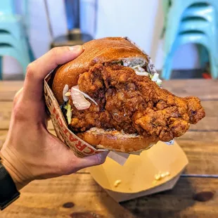 11/21/21 - Nashville Hot Chicken Sandwich. Level 7 (Hottest). Don't be a hero.