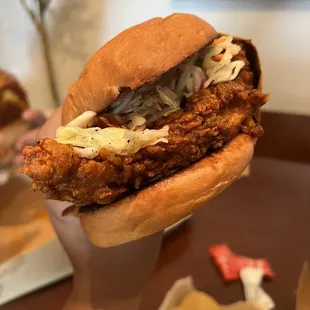 The pic truly doesn't do it justice. It's huge and was hanging off both sides of the bun.