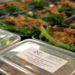 Smoked beef with creamed corn and broccolini