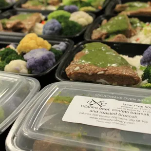 Cilantro braised beef with tri-color cauliflower and confetti basmati