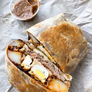 a sandwich cut in half