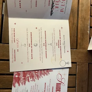 Christmas pop up menu