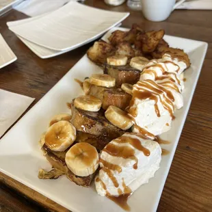 Banana Bourbon waffles