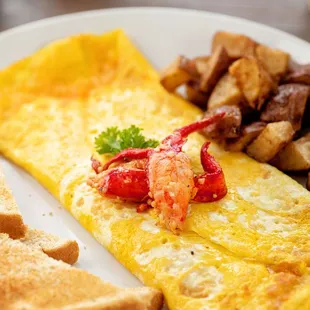 Are you a seafood lover?  How about our wild caught Atlantic lobster omelet.