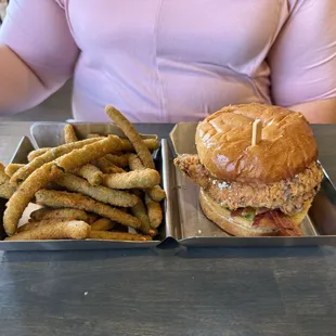 Chicken Bacon Ranch Sandwich w/Fried Green Beans