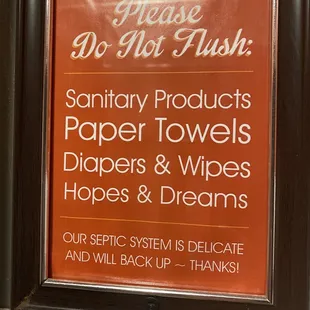Do not flush your hopes and dreams!