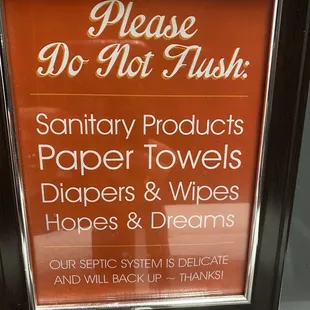 Do not flush your hopes and dreams!