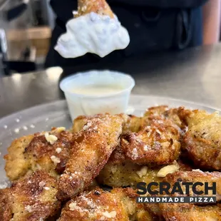 Garlic parm wings with home made ranch
