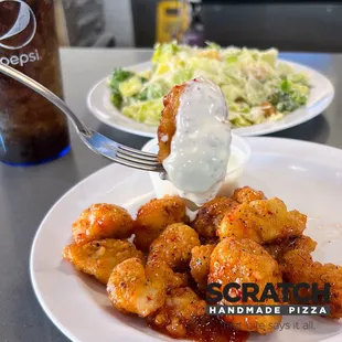 Boneless and bone in wings available