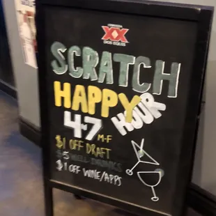 Happy hour M-F 4 PM to 7 PM! (As of February 2024)