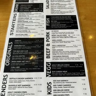 More recent menu than what I saw.